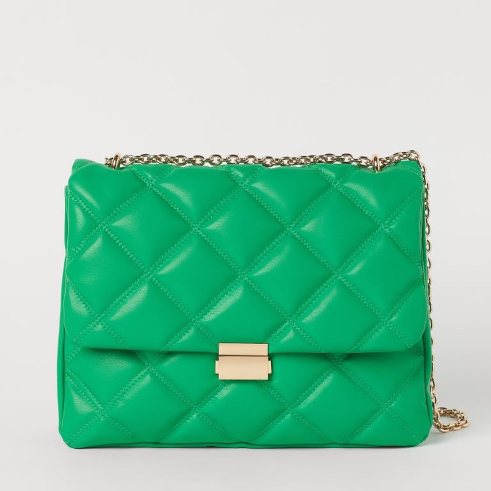 Padded green crossbody purse like new